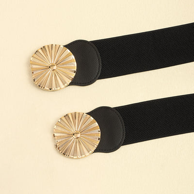 Cinturón Elástico Ancho para Mujer con Hebilla Metálica Circular - Image 11