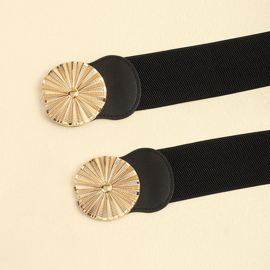 Cinturón Elástico Ancho para Mujer con Hebilla Metálica Circular - Image 11