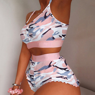 Bikini Dos Piezas Estampado con Tirantes Ajustables - Image 3