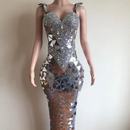 Vestido Largo Elegante de Lentejuelas con Manga Larga Ajustado - Image 9