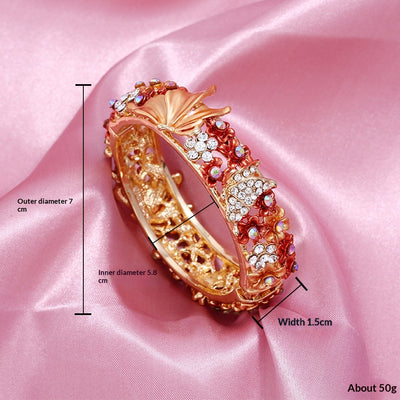 Brazalete Abierto con Mariposas y Flores Pintadas - Image 8
