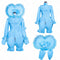 Vestido Doncella Cosplay Azul Cielo con Capucha en Cuero Charol PVC