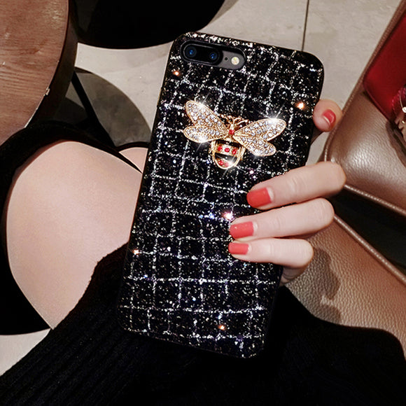 Funda para teléfono con brillo y abeja