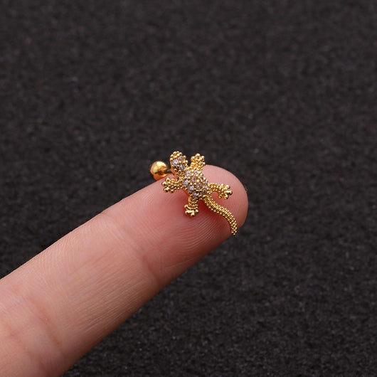 Aretes de Oro Gecko Dorado - Image 6