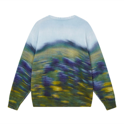 Sudadera con Capucha Unisex Estampado Floral Abstracto Azul - Image 5