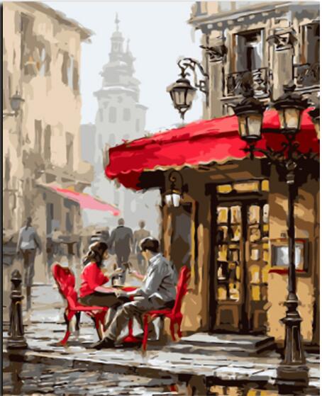 Cuadro Pintura Romántica de Calle