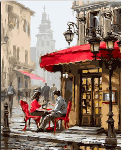 Cuadro Pintura Romántica de Calle