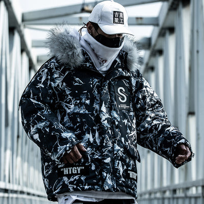 Abrigo de Montaña Camuflaje Azul Holgado Estilo Hip-Hop - Image 3