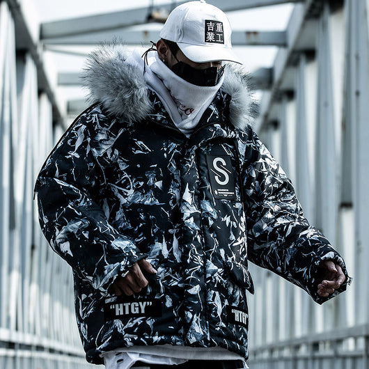 Abrigo de Montaña Camuflaje Azul Holgado Estilo Hip-Hop - Image 3