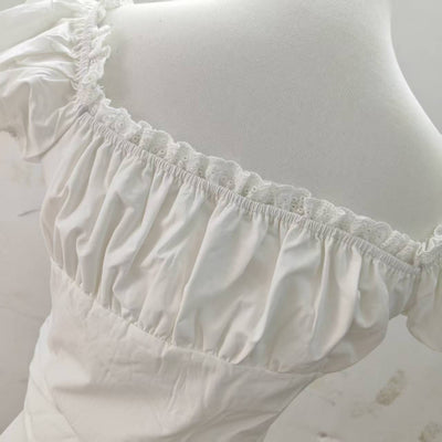 Blusa Corta de Encaje con Cuello Cuadrado y Lazada - Image 5