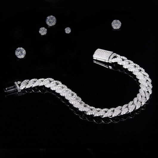 Pulsera o Collar Cubano de Plata con Diamantes Moissanita - Image 7