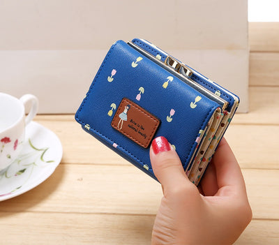 Billetera Trifold Compacta de Cuero PU para Mujer con Monedero - Image 4
