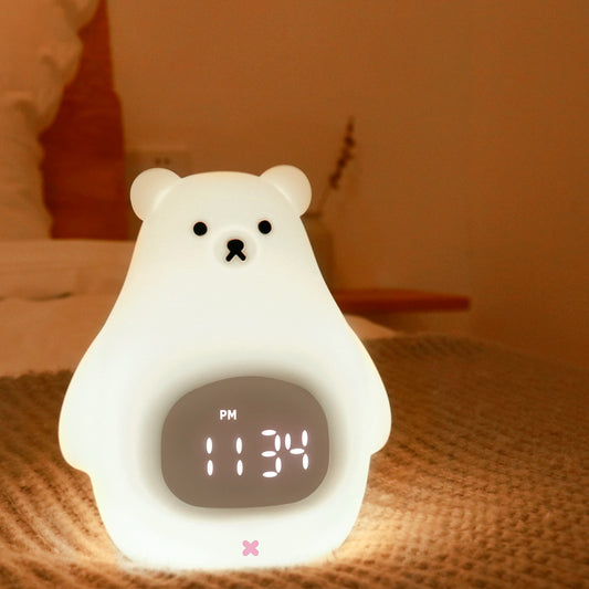 Lámpara Nocturna Infantil Oso Blanco con Temporizador de Sueño