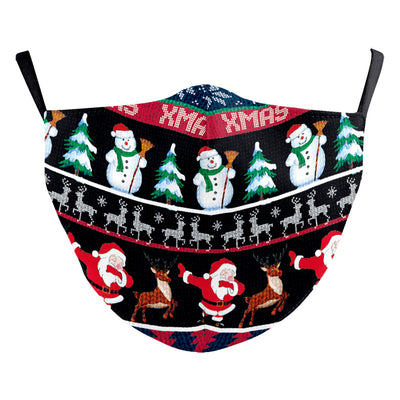 Christmas dust mask with a digital print of happy cats wearing festive Santa hats, elf hats, and mistletoe headbands. - Image 12