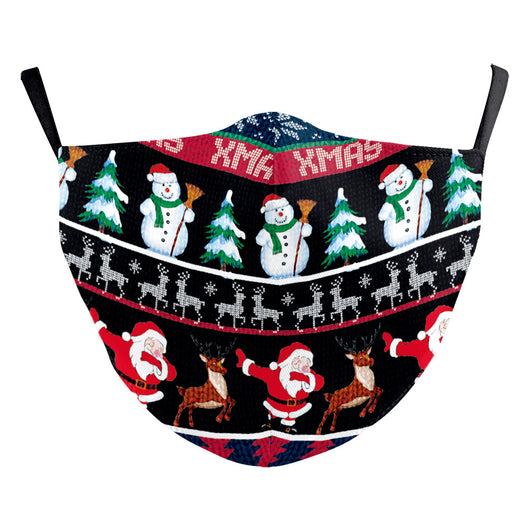Christmas dust mask with a digital print of happy cats wearing festive Santa hats, elf hats, and mistletoe headbands. - Image 12