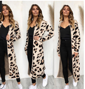 Cardigan de Leopardo para Otoño e Invierno - Suéter Tejido Elegante para Mujer - Image 10