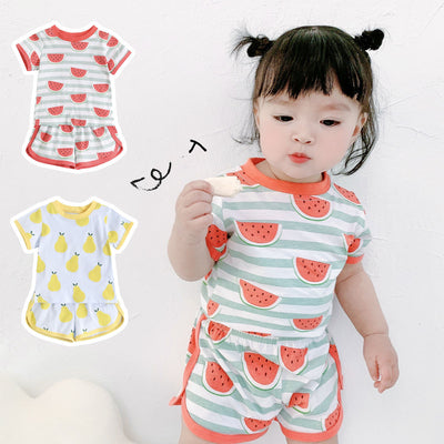 Conjunto Infantil de Algodón con Estampado de Sandía