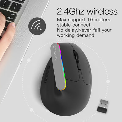 Ratón Ergonómico RGB Inalámbrico Vertical M618C - Image 2