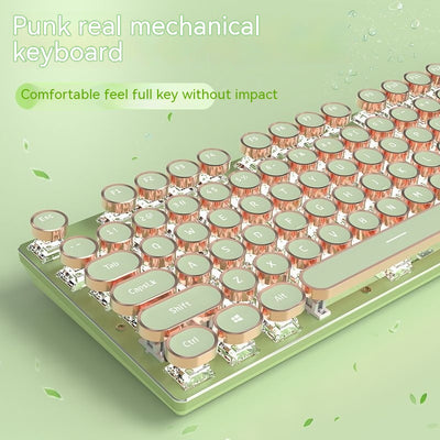 Teclado Mecánico Steampunk V20 con Cable - Diseño Industrial Retro - Image 7