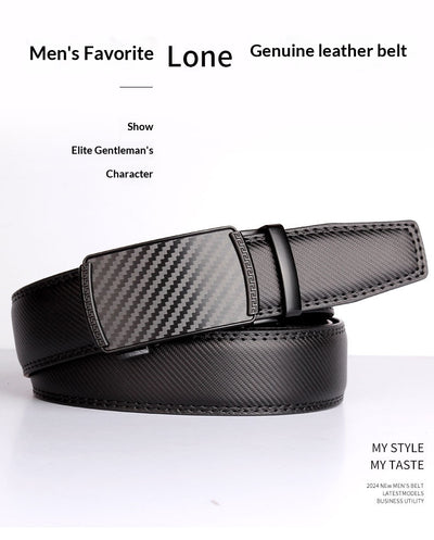 Cinturón de Cuero para Hombre con Hebilla Automática y Acabado Mate - Image 5