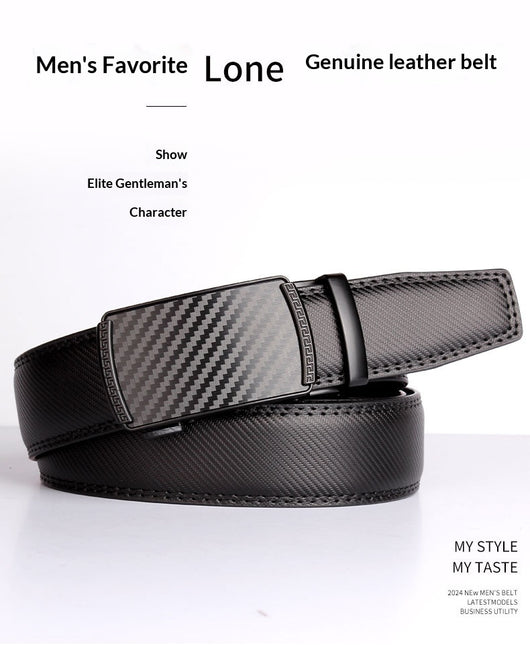 Cinturón de Cuero para Hombre con Hebilla Automática y Acabado Mate - Image 5