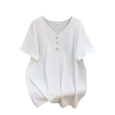 Blusa Talla Grande Escote V Suelta Efecto Adelgazante - Image 5