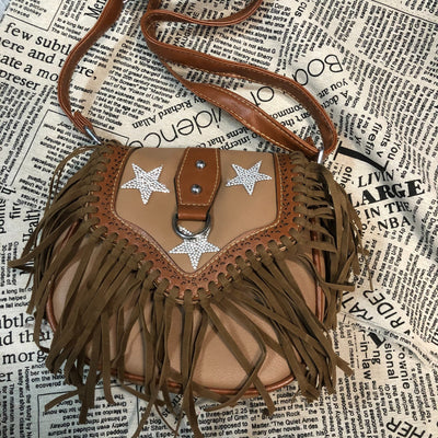 Bolso Bandolera Retro con Estrella Lentejuelas y Borlas - Image 16