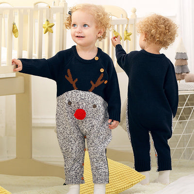 Pijama navideño unisex con estampado de reno para niños y niñas - Image 8