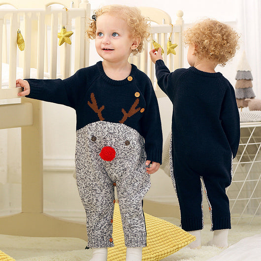 Pijama navideño unisex con estampado de reno para niños y niñas - Image 8