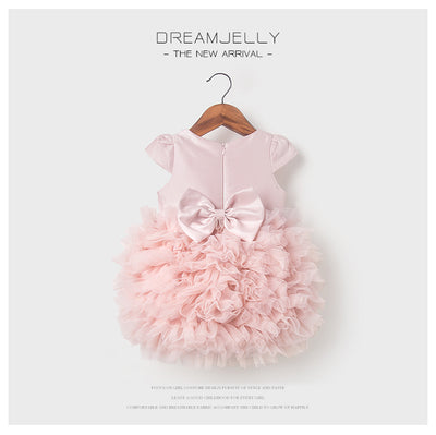 Vestido de Primer Cumpleaños Niña Rosa con Falda Tul Princesa - Image 8