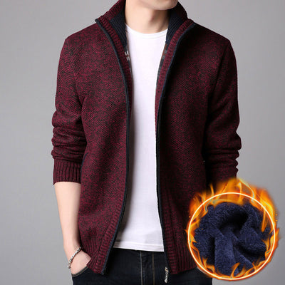 Cardigan de Cuello Alto con Forro Polar - Suéter Cálido para Hombre - Image 7