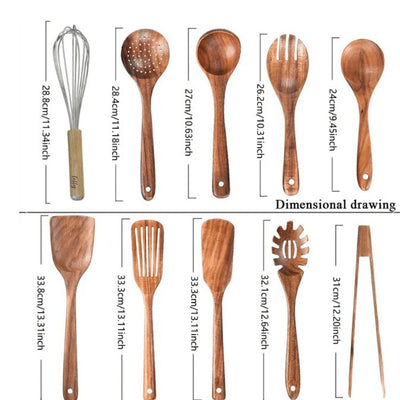 Espátula de Madera de Teca con Mango Largo - Voltea Perfecta para tu Cocina - Image 3