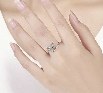 Anillo de Plata 925 Mariposa Vintage Ajustable para Mujer - Joya de Compromiso y Boda - Image 3