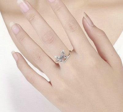 Anillo de Plata 925 Mariposa Vintage Ajustable para Mujer - Joya de Compromiso y Boda - Image 3