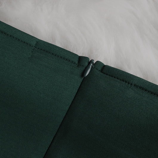 Vestido de Noche Verde Talla Grande con Abertura Elegante - Image 16