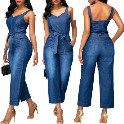 Jumpsuit Denim con Tirantes y Moño - Image 5
