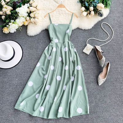 Vestido Vintage de Lunares para Verano con Tirantes - Image 5