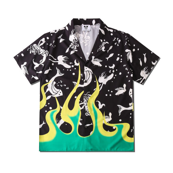 Camisa Hawaiana Casual de Flores para Hombre - Manga Corta