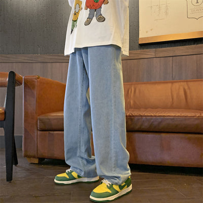 Pantalones Jeans Hombre Baggy Retro Straight Fit