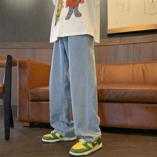 Pantalones Jeans Hombre Baggy Retro Straight Fit