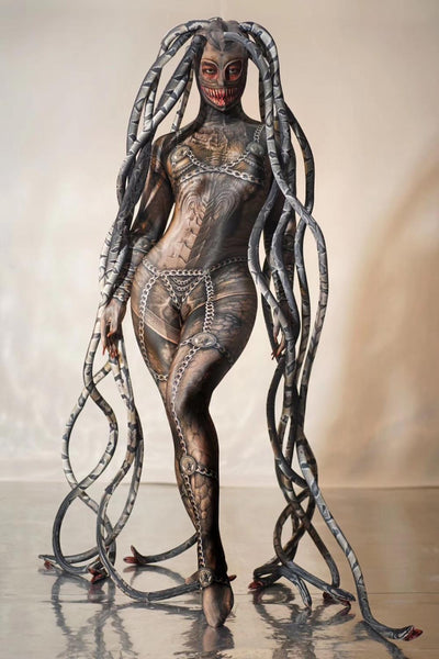 Disfraz de Serpiente Transparente Medusa - Traje Integral Realista - Image 7