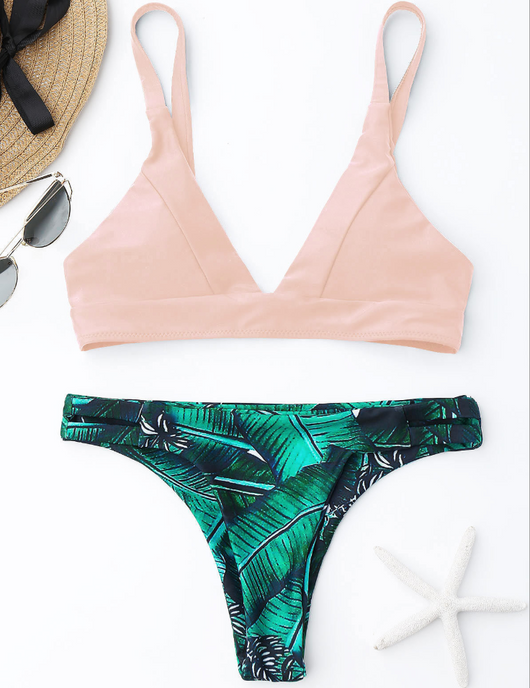 Bikini Reversible con Estampado de Hojas Doble Cara - Image 11