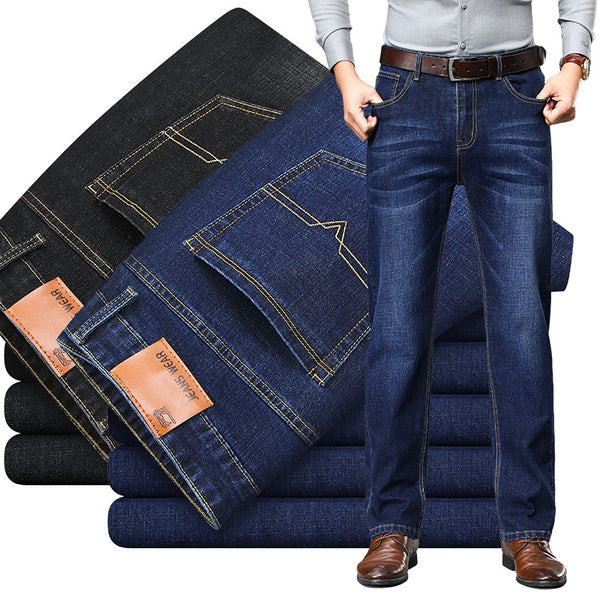 Pantalones Jeans Hombre Corte Recto Talla Grande Casual