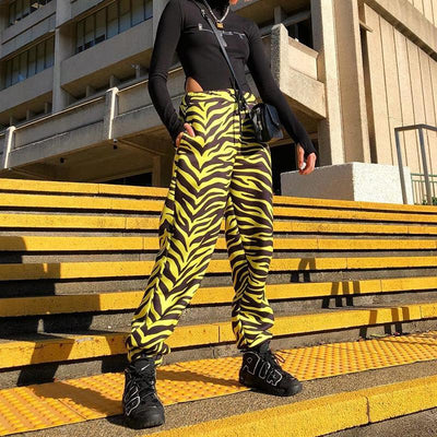 Pantalones de Chándal Estampado Cebra Amarillo - Image 3