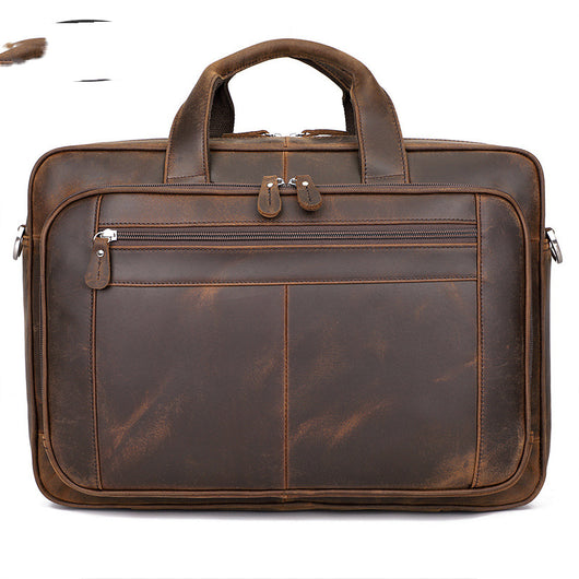 Bolso de Negocios Grande en Cuero Crazy Horse Vintage para Hombre - Image 5