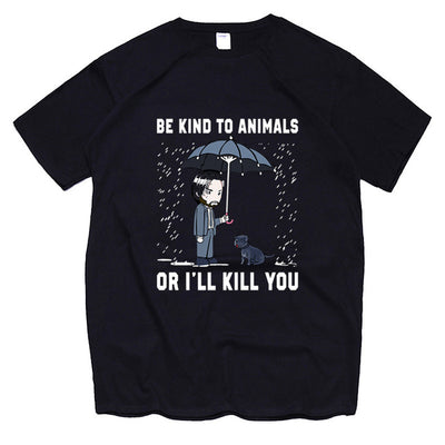 Playera Negra Keanu Reeves - Sé Amable con los Animales - Image 3