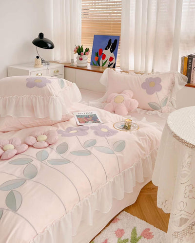 Juego de Cama Bordado Floral 3D - Funda Nórdica y Sábanas de Algodón - Image 5