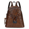 Mochila Vintage de Cuero Genuino - Estilo Retro Doble Compartimento