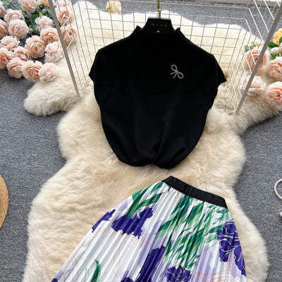 Conjunto de Dos Piezas: Blusa Plisada sin Mangas y Falda Diseño Exclusivo para Mujer - Image 47