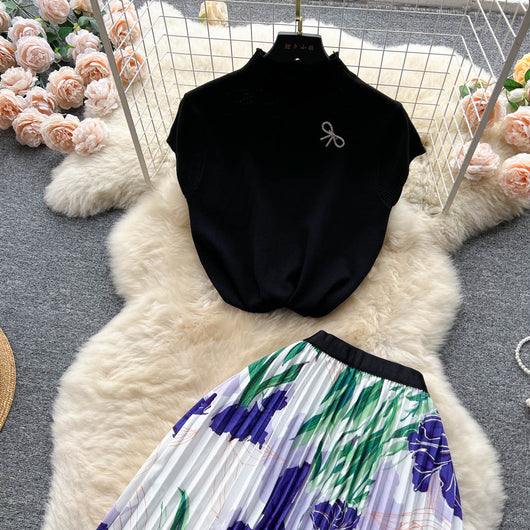 Conjunto de Dos Piezas: Blusa Plisada sin Mangas y Falda Diseño Exclusivo para Mujer - Image 47